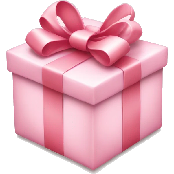 light pink christmas gift with white bow emoji