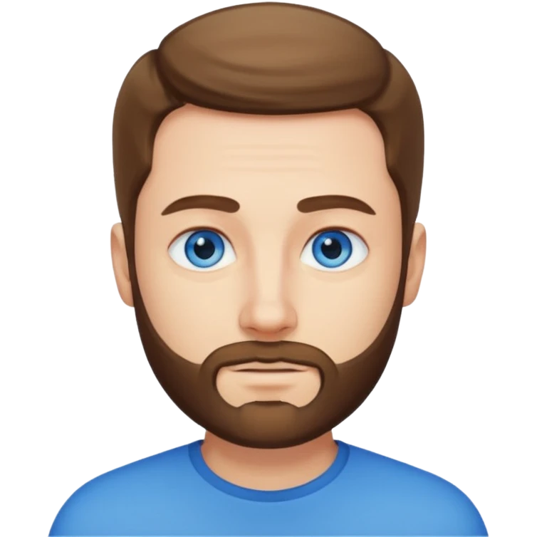 Man met een korte baard en felle blauwe ogen k emoji