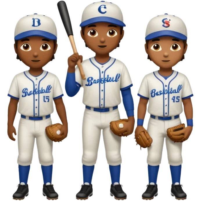 amigos jugando baseball solo hombres de un solo color  emoji