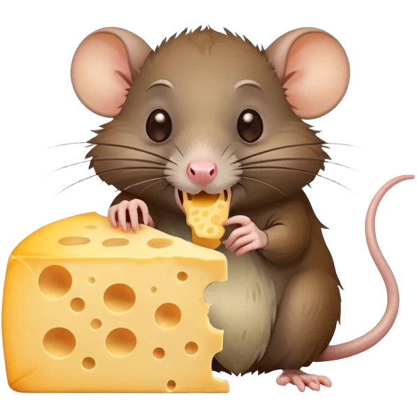 Ugly Rat eating cheese emoji