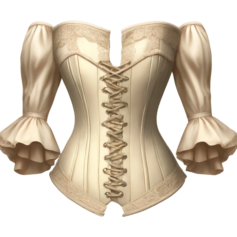 vintage rococo light beige corset with sleeves  emoji