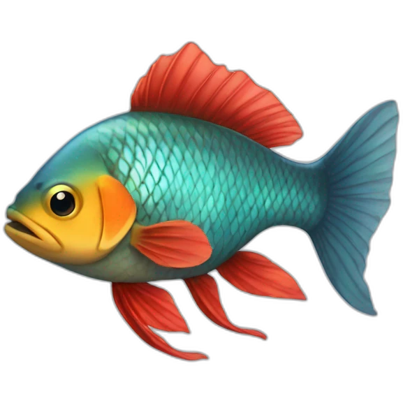 fish with red long hair emoji