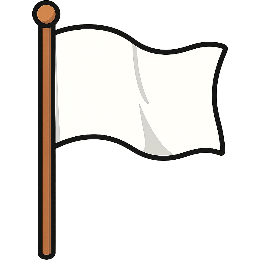 flat toon style white flag emoji