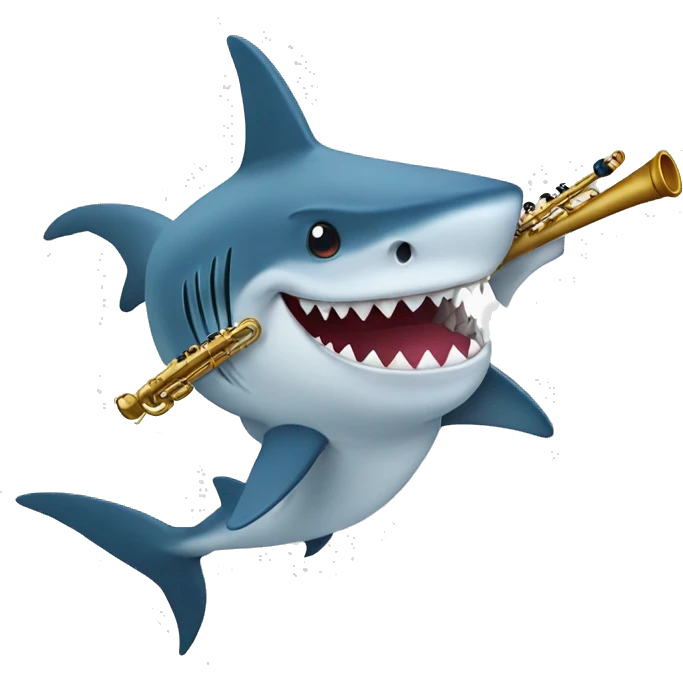 shark with flute emoji