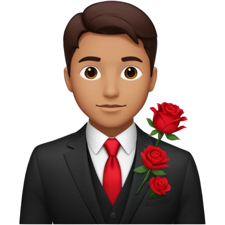 man with rose in his suit pocket emoji