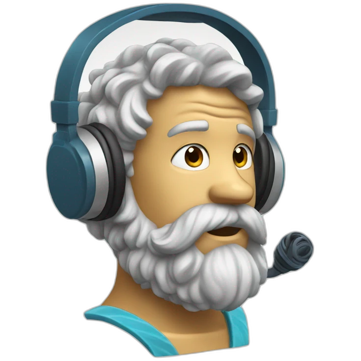 poseidon wearing headphone emoji