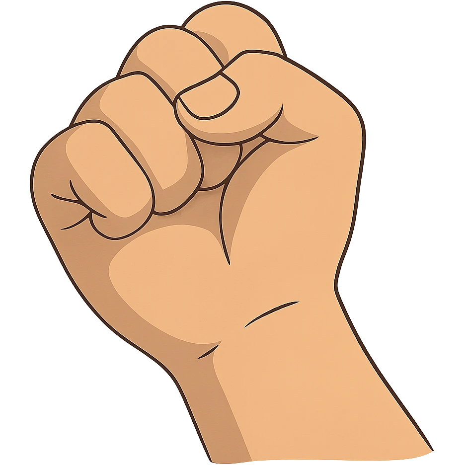 ghibli style gripped hand emoji