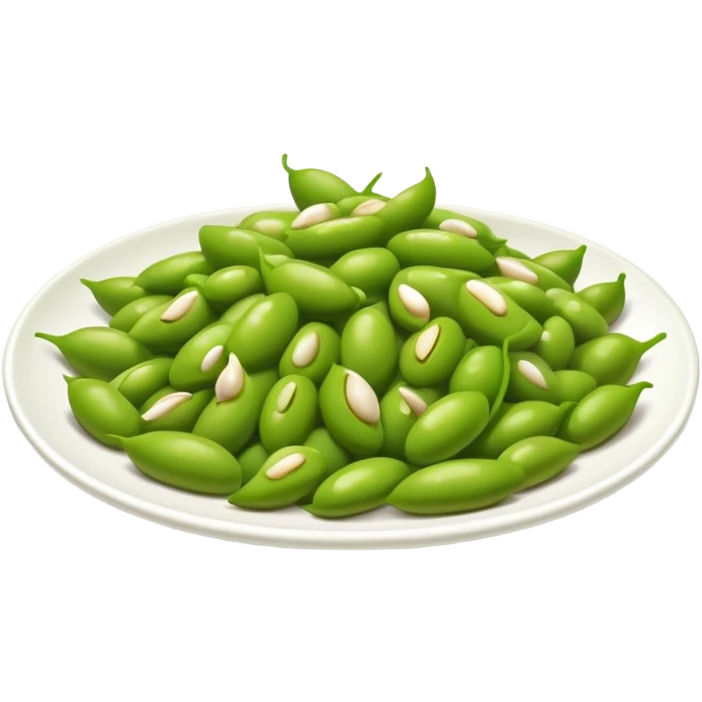 Plate of garlic soy edamame  emoji