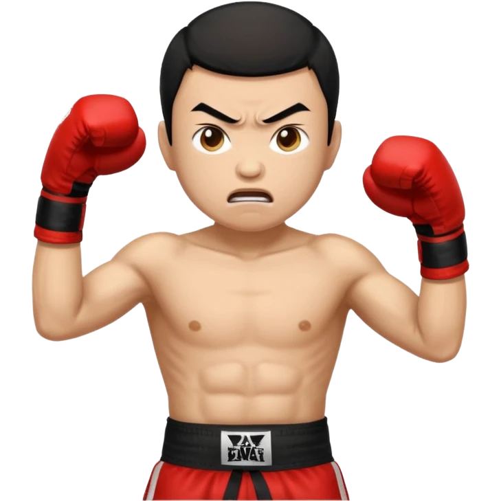 click that wong sze man face in thai boxing with angry face 20 times woman click woman emoji