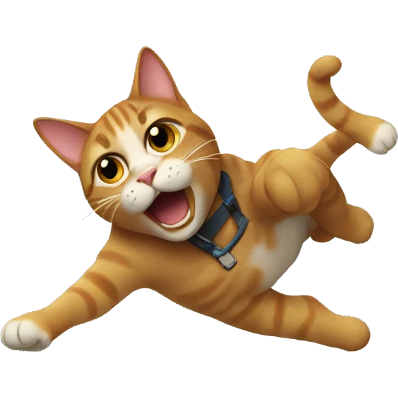 Cat falling from mountain emoji