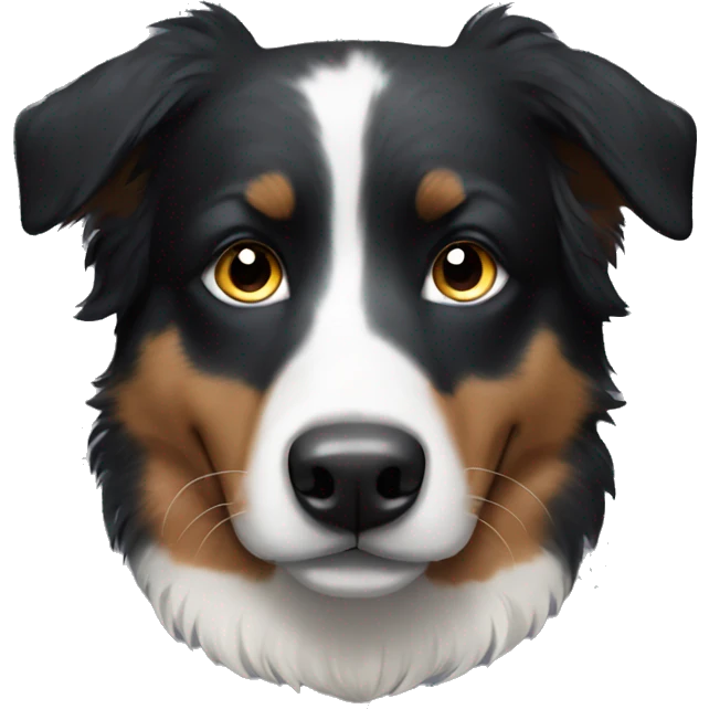 Small black australian shepherd dog with black muzzle emoji