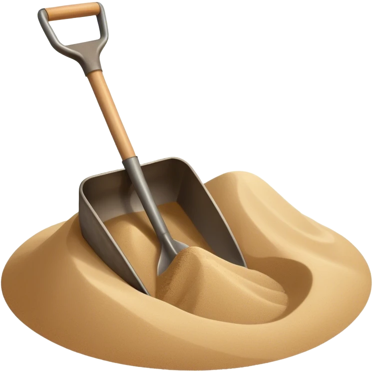 A shovel in the sand emoji