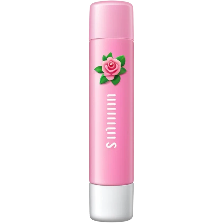 lipbalm with rose and vanilla emoji
