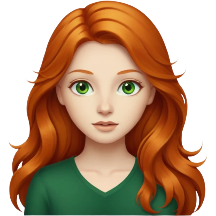 Beautiful girl with long ginger hair  emoji