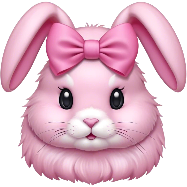 Pink bunny with pink bow emoji