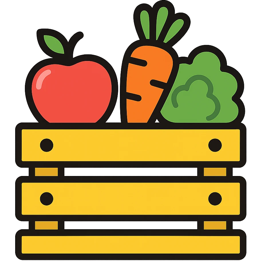 colored icon of a crate with produce representing goods emoji