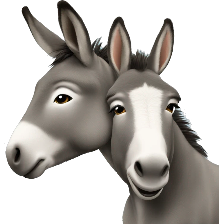 donkey getting kissed emoji