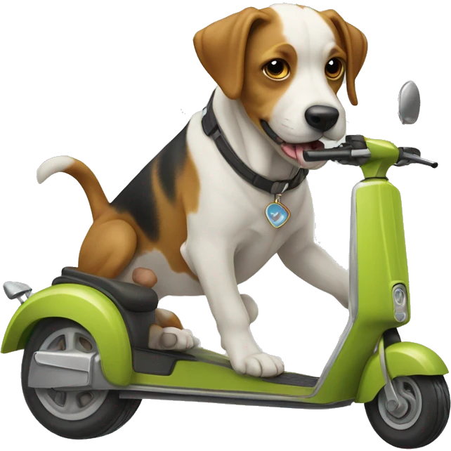 Two dogs pulling a scooter  emoji
