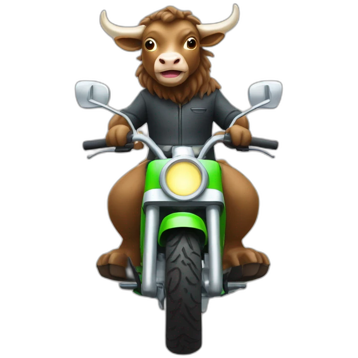 Taureau sur une moto électrique emoji