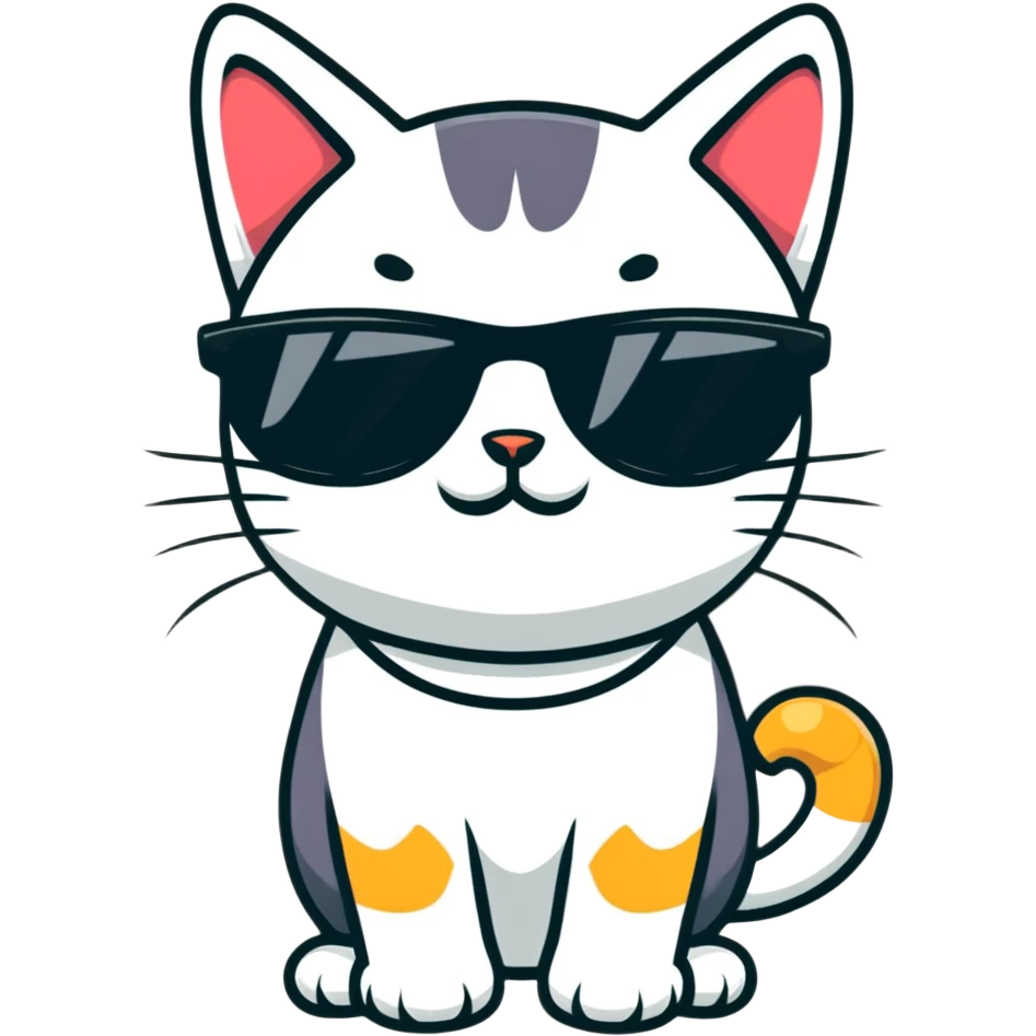 Cat with sunglasses emoji