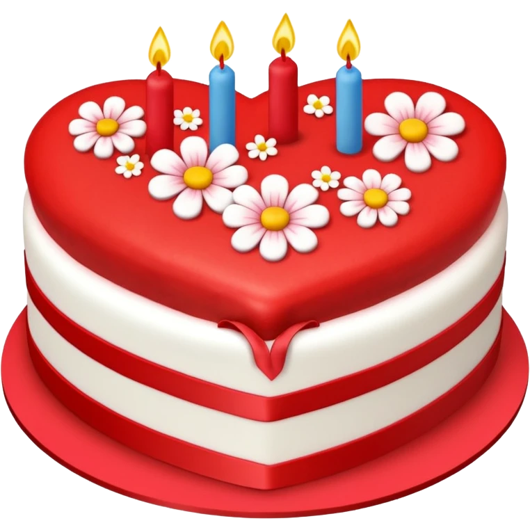 Heart shaped birthday cake emoji
