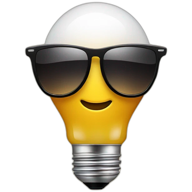 light bulb in sun glasses emoji