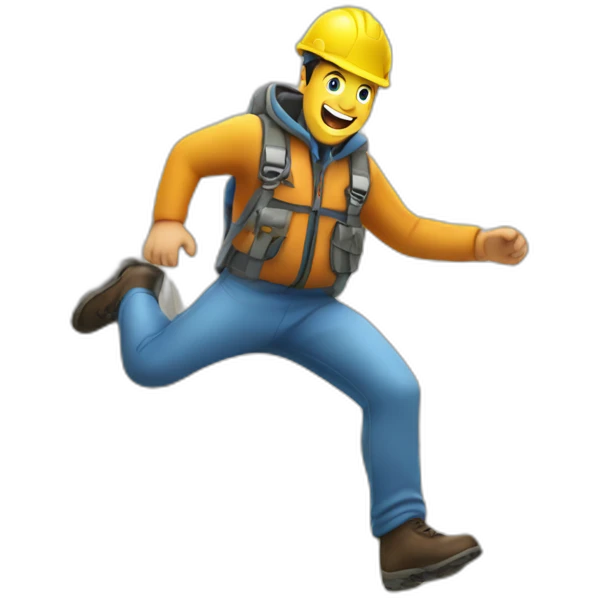engineer jumping from a dam emoji