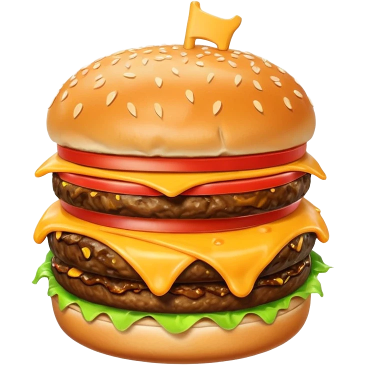 double burger with extra cheese emoji