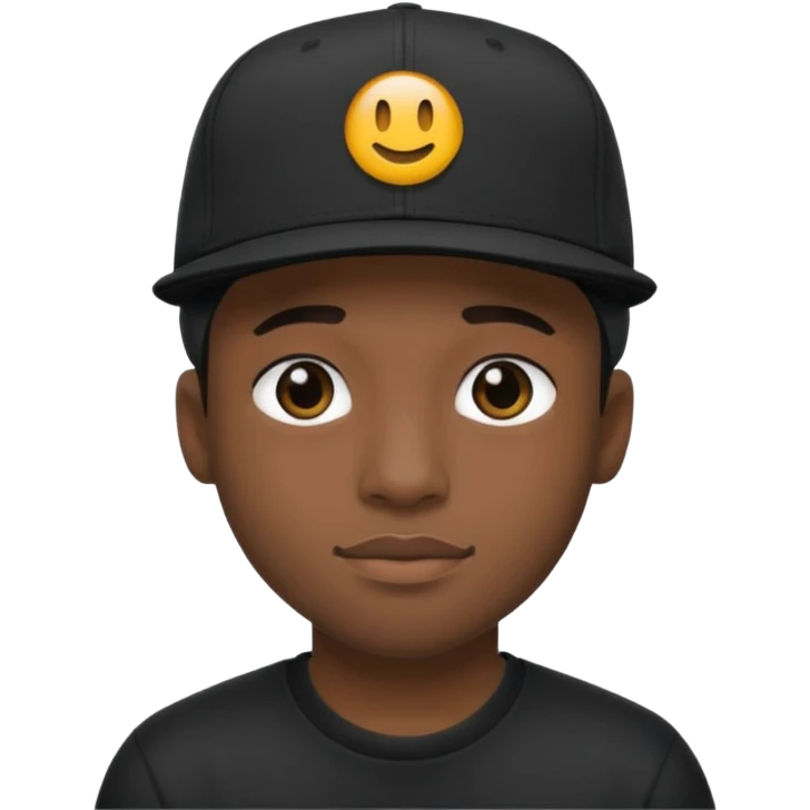 Snapback cap black person emoji