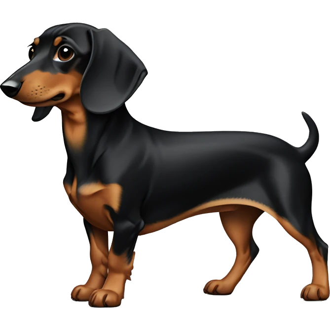 black and tan dachshund, full body, facing right  emoji