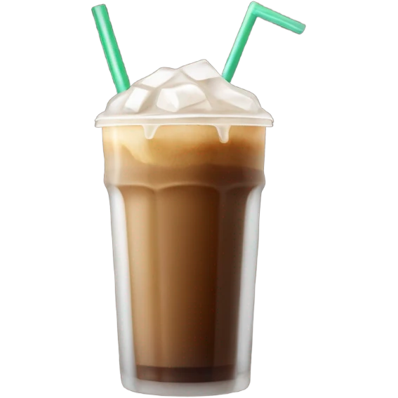 Starbuck ice coffee with ice cubes emoji