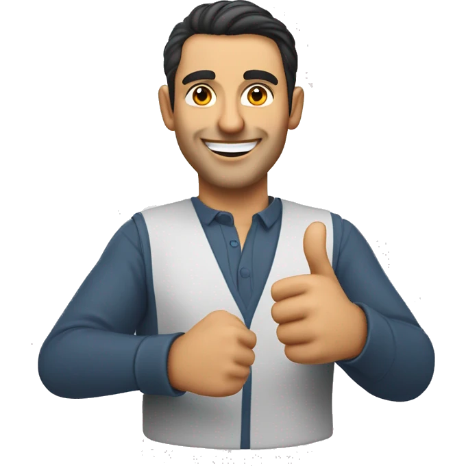Smiling Turkish man showing thumbs up  emoji