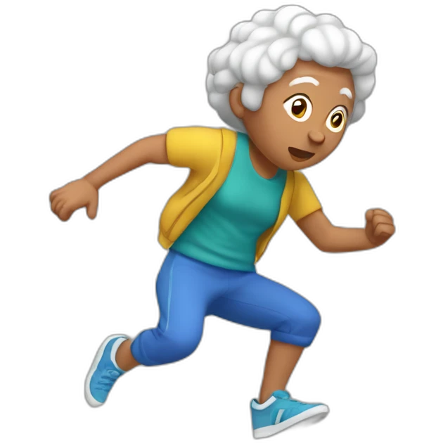 Anciana haciendo parkour emoji
