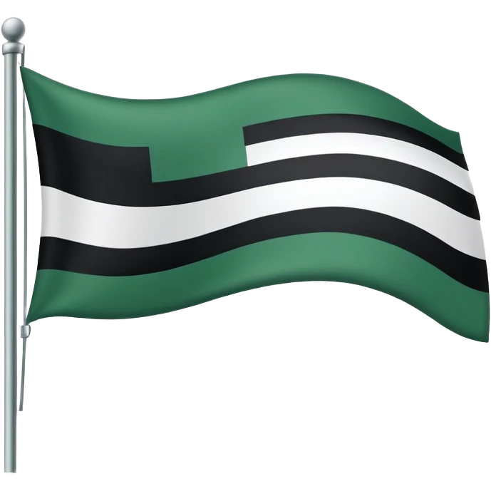 Flag with dark green, light green, white, gray, and black. emoji