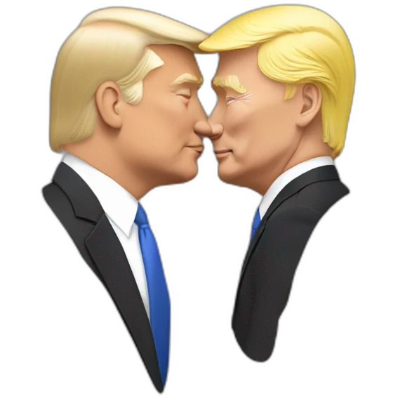 trump-and-putin-kissing,-lgbtq+ friendly, positivity, inclusiveness emoji