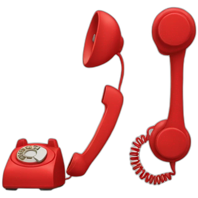 red telephone with face emoji