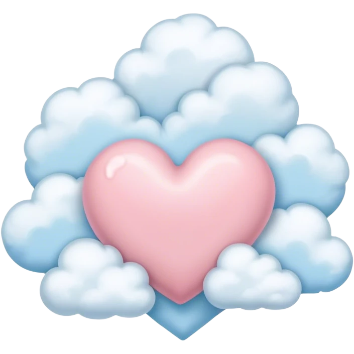 Pastel heart with clouds emoji