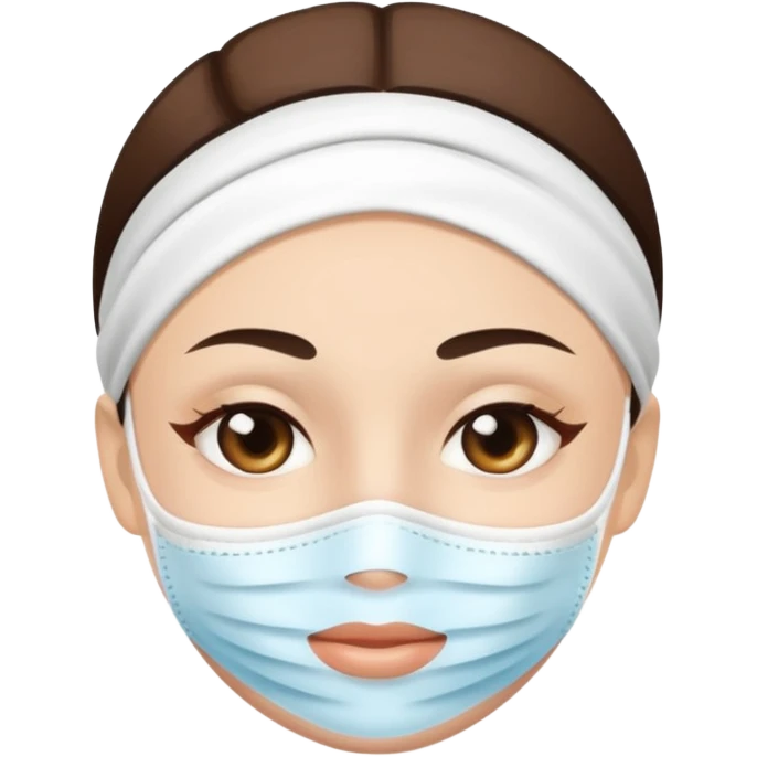 face skincare with mask white pack emoji