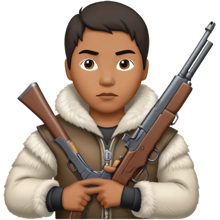 Inuit with a gun emoji