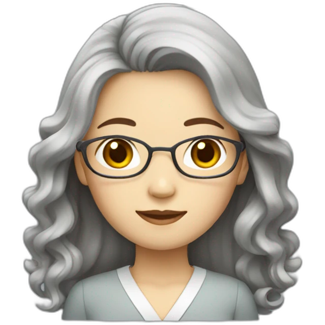 korean french teacher woman with long and wave hair emoji