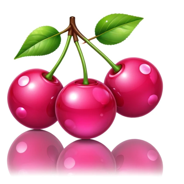 Cherries, but the cherries are pink discoballs instead emoji