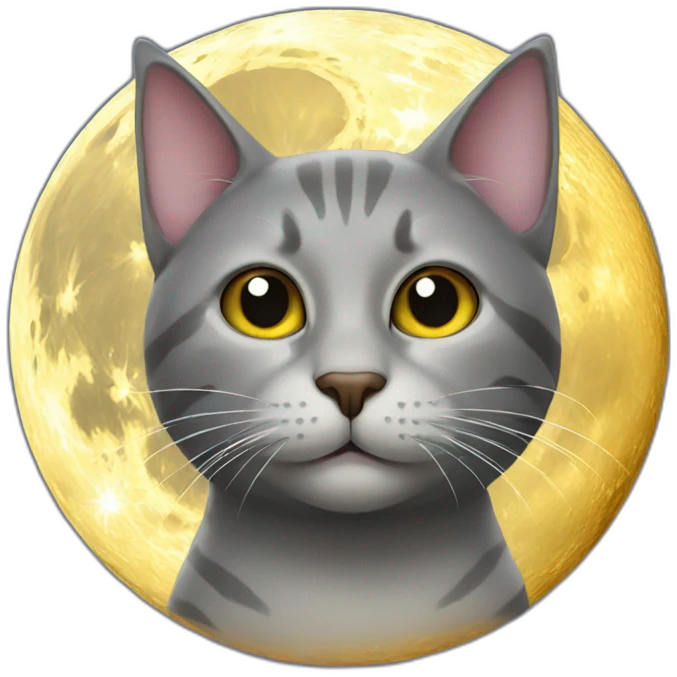 Cat on moon emoji