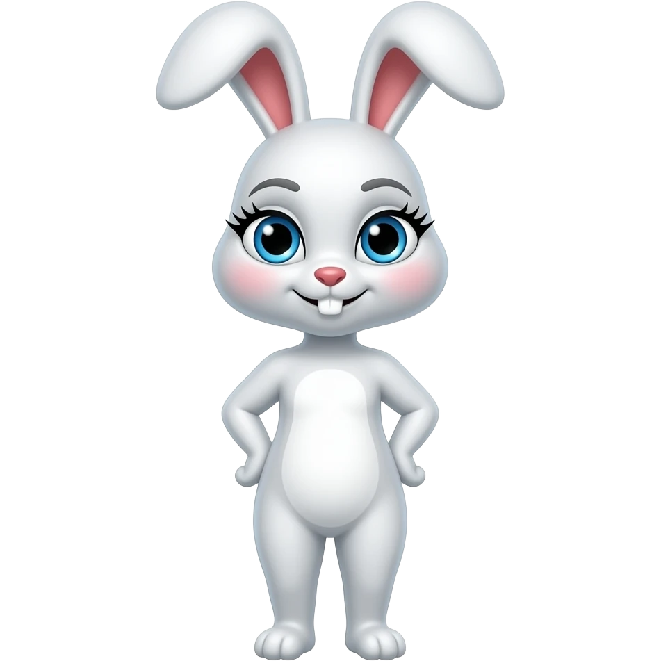 White Rabbit character from the movie Alice in wonderland but make it a girl a girll with eyelashes make it a rabbitt NOT ALICEEE emoji
