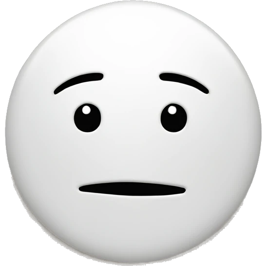 A white circle with limbs and a face emoji