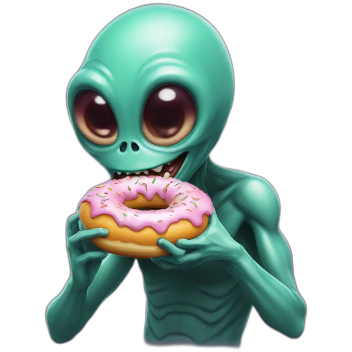 alien eating donut emoji
