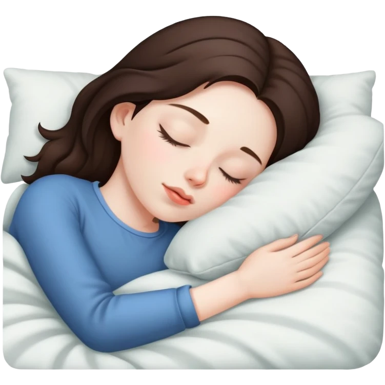 Brunette girl sleeping emoji