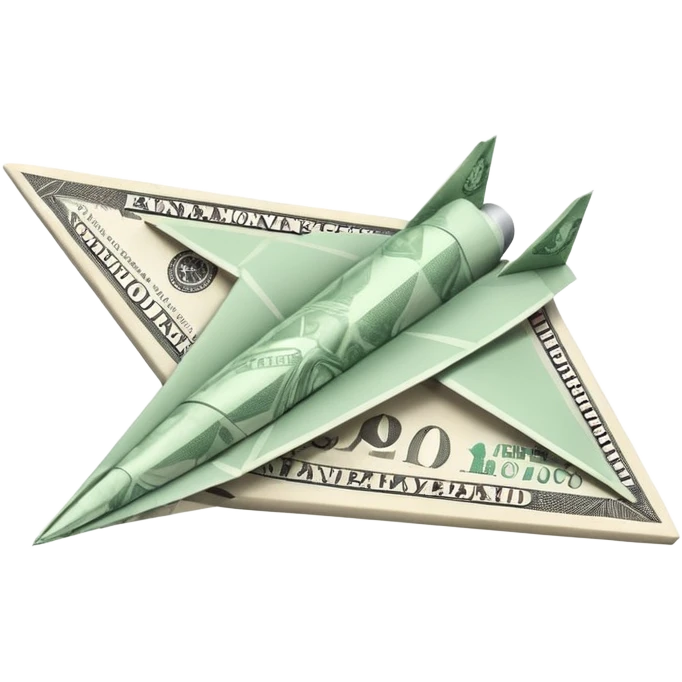 Paper plane made of money emoji
