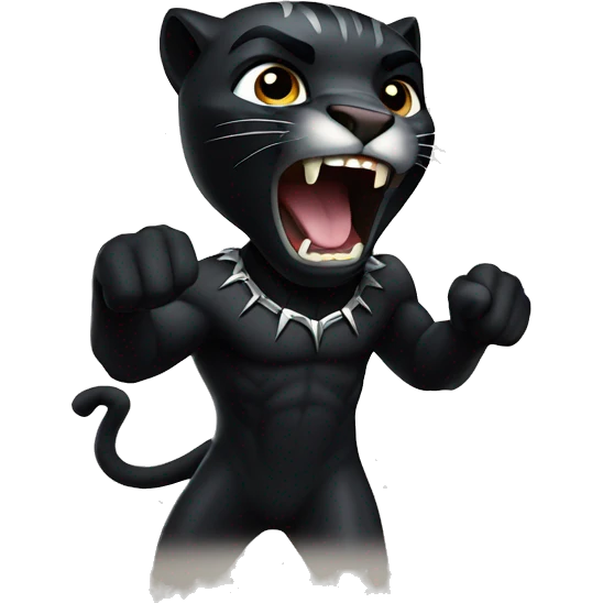 Black panther roaring  emoji