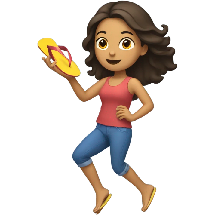 Hispanic Female Throwing a flipflop emoji