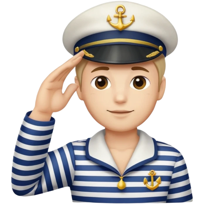моряк в тельняшке и бескозырке отдаёт честь  emoji
